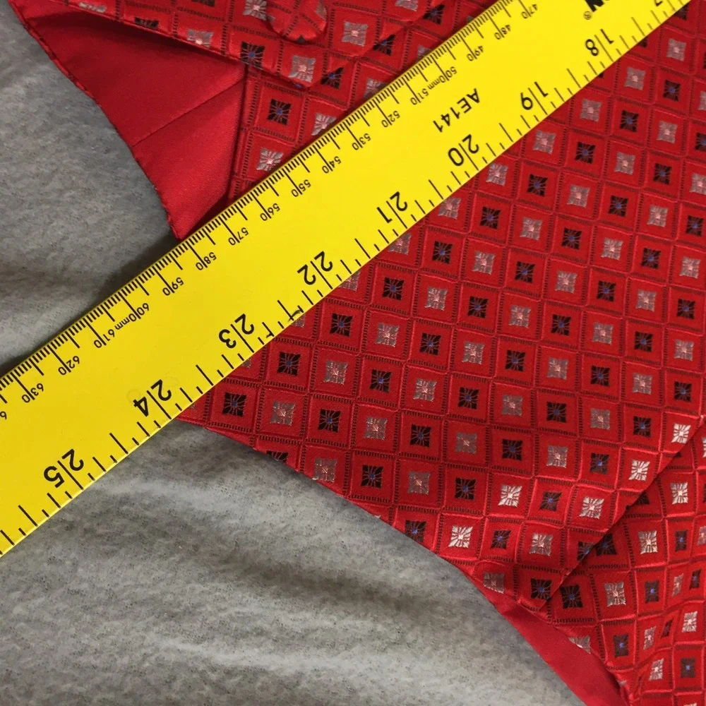 RJ Classics Sterling Collection Red Geometric Equestrian Show Vest Mens 24